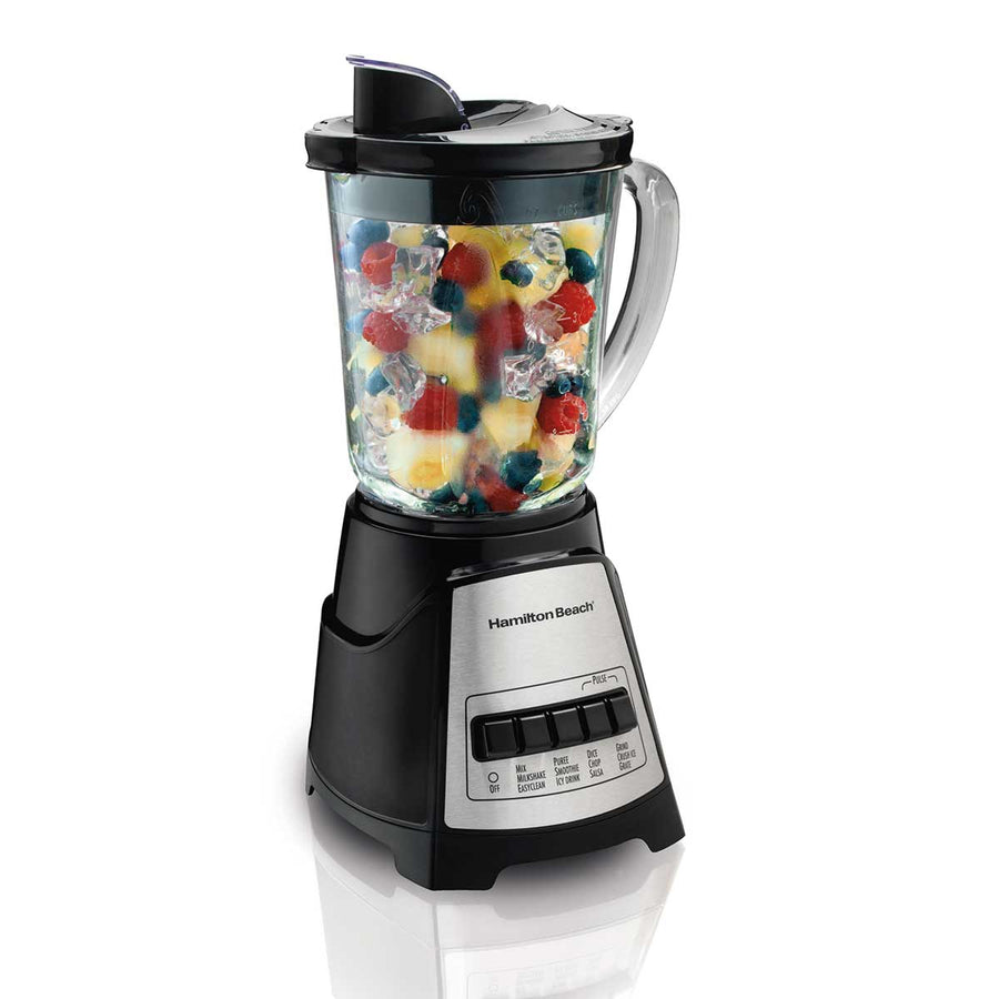 Power Elite® Multi-Function Blender with Mess-free 40oz Glass Jar, 700W Black & Stainless F8