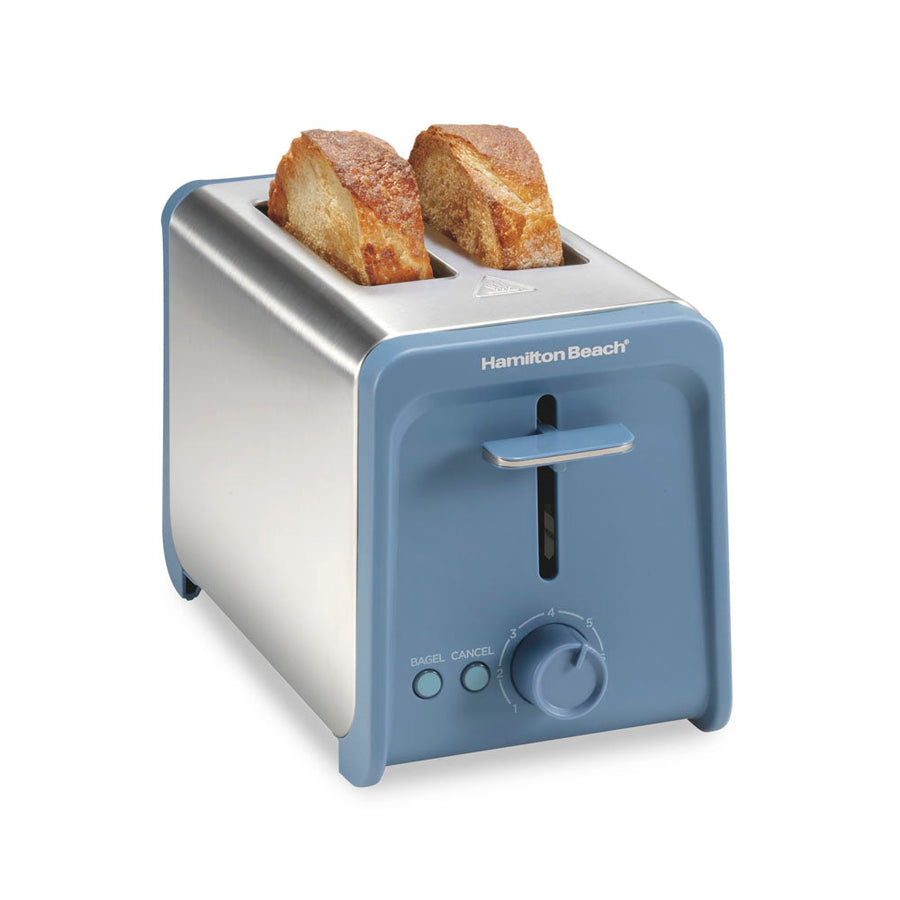 Contemporary 2 Slice Toaster, Steel Blue L6