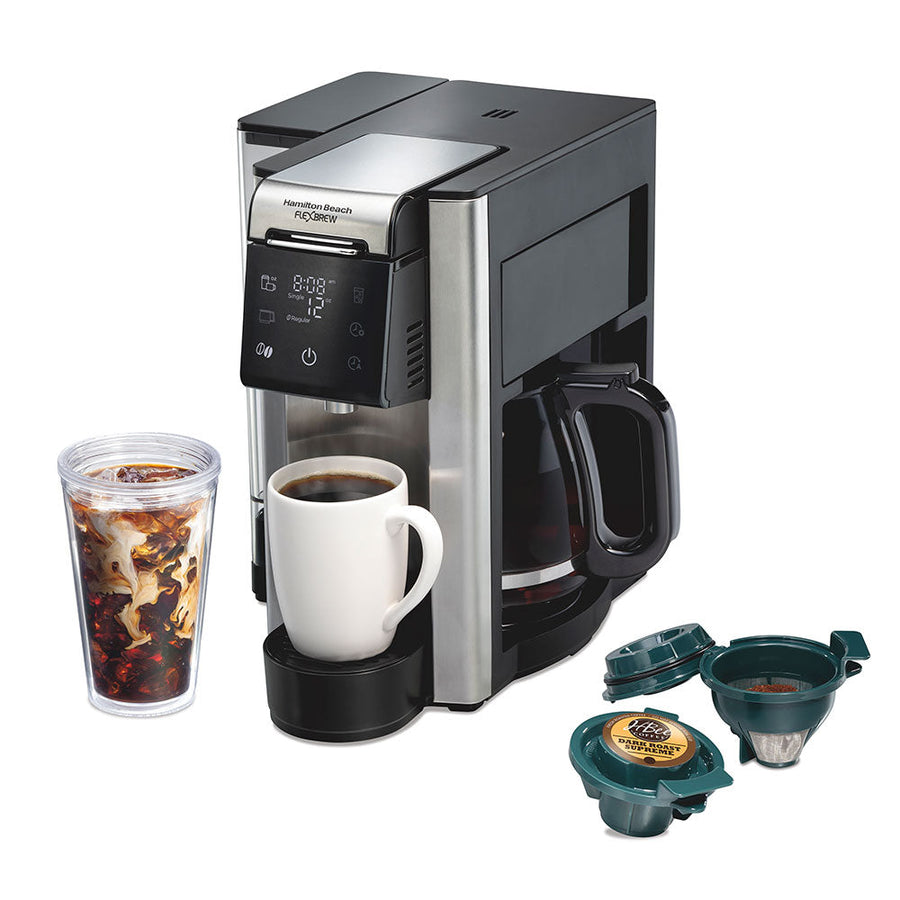 Recertified FlexBrew® Advanced 5-in-1 Coffee Maker, Removable Dual-Position, Black & Stainless X4